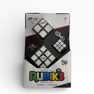 Rubik’s Cube Family Pack Original 3x3 Cube 2x2 Cube and 3x3 Keyring Cube Comp